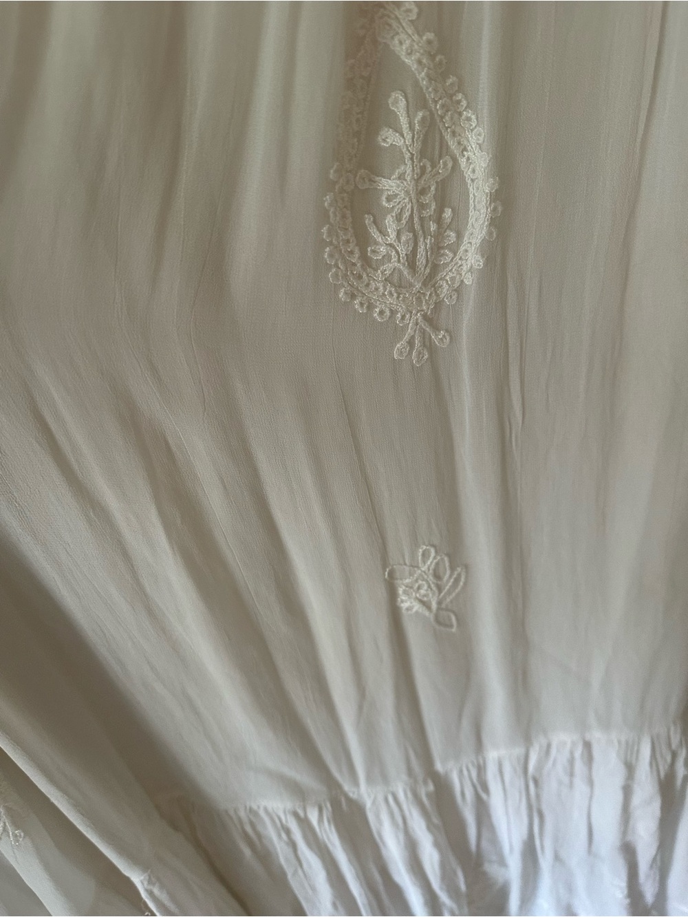 YOUNG THREADS - NWT White Tie-Shoulder Smocked Maxi/Midi Dress - Picture 6 of 8